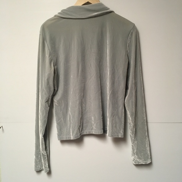 Soft Blue Grey Velvet Zip up J. Crew Jacket - Picture 6 of 6